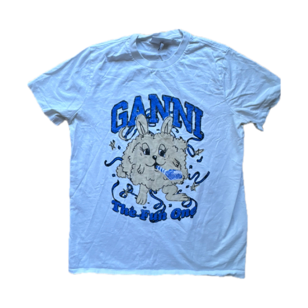 White Ganni Graphic T-Shirt